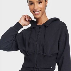 Cropped Hooded Sweatshirt - JoyLab™ Black S